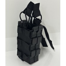 Подсумок для магазинов АК двойной открытый M-KET Черный ВСУ военный штурмовой держатель на MOLLE с пластиковыми боками Подсумок для магазинов АК двойной открытый M-KET Черный ВСУ военный штурмовой держатель на MOLLE с пластиковыми боками