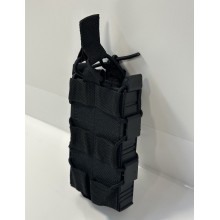 Подсумок для магазинов АК одинарный открытый M-KET Черный ВСУ военный штурмовой держатель на MOLLE с пластиковыми боками Подсумок для магазинов АК одинарный открытый M-KET Черный ВСУ военный штурмовой держатель на MOLLE с пластиковыми боками
