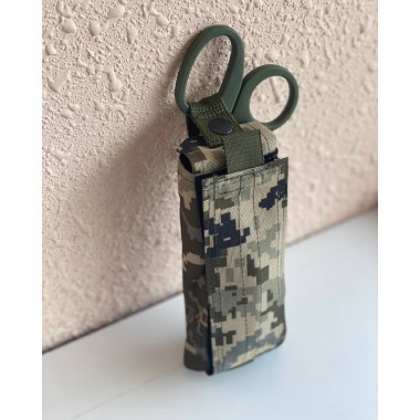 Подсумок крепление для турникета закрытый M-KET Пиксель военный держатель на пояс разгрузочную систему РПС на систему Molle с отсеком для маркера и ножниц 