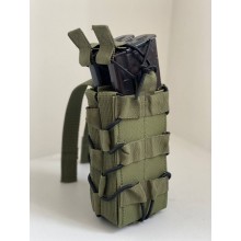 Подсумок для магазинов АК двойной M-KET Хаки военный штурмовой держатель на пояс разгрузочную систему РПС на систему MOLLE с фиксаторами на резинке Подсумок для магазинов АК двойной M-KET Хаки военный штурмовой держатель на пояс разгрузочную систему РПС на систему MOLLE с фиксаторами на резинке