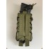 Подсумок для магазинов АК двойной M-KET Хаки военный штурмовой держатель на пояс разгрузочную систему РПС на систему MOLLE с фиксаторами на резинке