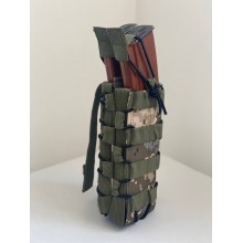 Подсумок для 2 магазинов к пулемету РПК открытого типа M-KET Пиксель двойной военный штурмовой держатель с пластиковыми вставками на MOLLE