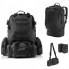 Рюкзак тактический мужской Tactical Backpack B08 Черный 55 л с 3 съемными подсумками MOLLE для военных, туризма, охоты и рыбалки