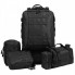 Рюкзак тактический мужской Tactical Backpack B08 Черный 55 л с 3 съемными подсумками MOLLE для военных, туризма, охоты и рыбалки