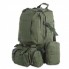 Рюкзак тактический мужской Tactical Backpack B08 Oliva 55 л с 3 съемными подсумками MOLLE для военных, туризма, охоты и рыбалки