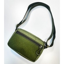 Горизонтальная сумка через плечо M-KET олива 21x13x5 см – компактная tactical EDC сумка для города и аксессуаров Горизонтальная сумка через плечо M-KET олива 21x13x5 см – компактная tactical EDC сумка для города и аксессуаров