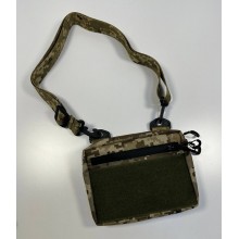 Тактическая военная сумка полукольцо M-KET Пиксель через плечо Oxford 600D для телефона, документов, EDC снаряжения и турникета с липучкой для шевронов 20х15х5 см