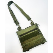 Тактическая военная сумка трапеция M-KET Оливковый для документов и аксессуаров с ремнем через плечо и липучкой для шевронов