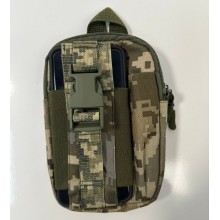 Тактическая военная сумка для телефона M-KET Пиксель органайзер на 2 основных отделения с передним карманом для рации крепление Molle