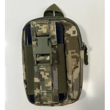Тактическая военная сумка для телефона M-KET Пиксель органайзер на 2 основных отделения с передним карманом для рации крепление Molle