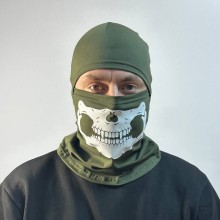 Военная балаклава подшлемник M-KET Оливковый тактическая с DTF принтом трикотаж стрейч кулир размер 56-58 Военная балаклава подшлемник M-KET Оливковый тактическая с DTF принтом трикотаж стрейч кулир размер 56-58