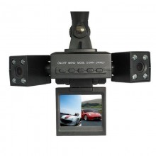 Автомобильный DVR видеорегистратор Two Camera Car HD c 2-мя поворотными камерами 2.0" экран ночная съемка циклическая запись Черный Автомобильный DVR видеорегистратор Two Camera Car HD c 2-мя поворотными камерами 2.0" экран ночная съемка циклическая запись Черный