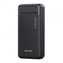 Внешний аккумулятор для телефона и гаджетов Power Bank AWEI P6K портативное зарядное устройство на 20000 мАч 2 USB порта micro-USB и Type-C (49093) Внешний аккумулятор для телефона и гаджетов Power Bank AWEI P6K портативное зарядное устройство на 20000 мАч 2 USB порта micro-USB и Type-C (49093)