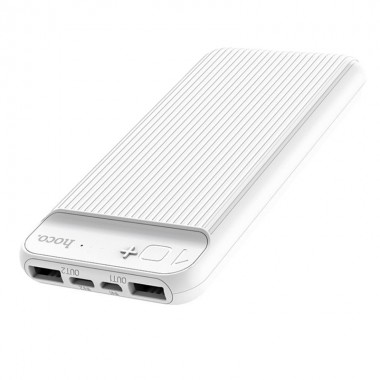 Внешний аккумулятор Power Bank HOCO J52 Premium 10000 mAh портативное зарядное устройство для телефона и гаджетов с индикатором на 2 USB Белый