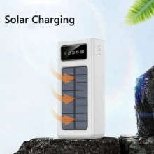 Внешний аккумулятор Power Bank 309 30000 Mah портативное зарядное устройство на солнечной батарее с LED дисплеем 2 USB переходники USB/Type-C/MicroUSB/Lightning Внешний аккумулятор Power Bank 309 30000 Mah портативное зарядное устройство на солнечной батарее с LED дисплеем 2 USB переходники USB/Type-C/MicroUSB/Lightning