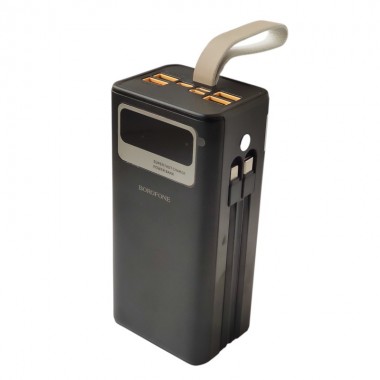 Внешний аккумулятор Power Bank Borofone DBT35A портативное зарядное устройство на 40000 mAh PD22,5W с быстрой зарядкой и фонариком + кабеля Type-C и Lightning