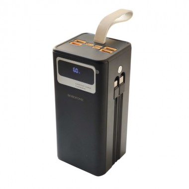 Внешний аккумулятор Power Bank Borofone DBT35B портативное зарядное устройство на 50000 mAh PD22,5W с быстрой зарядкой и фонариком + кабеля Type-C и Lightning