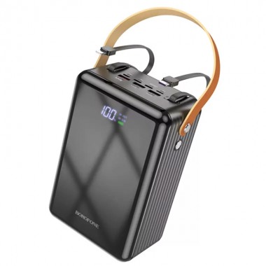 Внешний аккумулятор Power Bank Borofone B-J32 мощное зарядное устройство на 80000 mAh PD22,5W с быстрой зарядкой + кабеля USB-Type-C и Type-C-Lightning