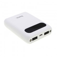 Внешний аккумулятор для телефона Power Bank HOCO B20 Mige 10000 mAh портативное зарядное устройство с LED индикатором заряда на 2 USB с фонариком Белый Внешний аккумулятор для телефона Power Bank HOCO B20 Mige 10000 mAh портативное зарядное устройство с LED индикатором заряда на 2 USB с фонариком Белый
