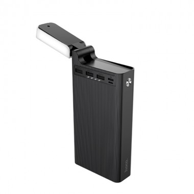 Внешний аккумулятор Power Bank HOCO J62 111 Wh портативное зарядное устройство на 30000 mAh 3 USB/Type-C/Micro-USB со встроенной лампой