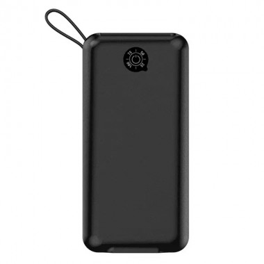 Внешний аккумулятор Power Bank Lenyes PX268 20000 Mah портативное зарядное устройство 2 USB переходники micro-USB/Type-C/Lightning + фонарик