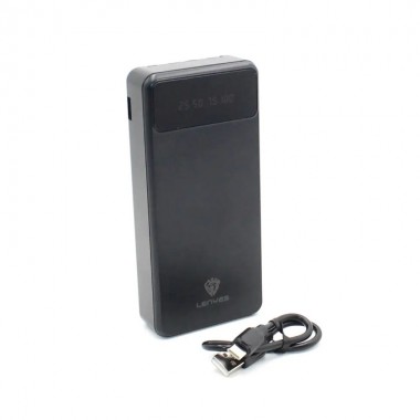 Внешний аккумулятор Power Bank Lenyes PX287 20000 Mah портативное зарядное устройство с LED дисплеем переходники USB/micro-USB/Type-C/Lightning