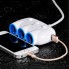 Автомобільний зарядний пристрій Hoco C1 USB Hub трійник розгалужувач прикурювача + адаптер заряджання на 2 USB 3.1A Білий