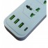 Сетевой фильтр удлинитель с выключателем и заземлением Power Socket J02 на 4 розетки + 3 USB 3.4A и 1 Type-C Белый