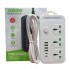 Сетевой фильтр удлинитель с выключателем и заземлением Power Socket J07 на 3 розетки + 4 USB 3.4A и 2 Type-C Белый