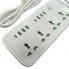 Сетевой фильтр удлинитель с выключателем и заземлением Power Socket J08 на 4 розетки + 6 USB 3.4A и 2 Type-C Белый