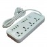 Сетевой фильтр удлинитель с выключателем и заземлением Power Socket J08 на 4 розетки + 6 USB 3.4A и 2 Type-C Белый