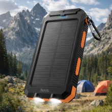 Туристический внешний аккумулятор Power Bank HOCO J164 Platinum Solar 8000mAh 10W - павербанк с солнечной панелью и LED фонариком