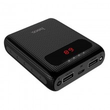 Внешний аккумулятор для телефона Power Bank HOCO B20 Mige 10000 mAh портативное зарядное устройство с LED индикатором заряда на 2 USB с фонариком Черный Внешний аккумулятор для телефона Power Bank HOCO B20 Mige 10000 mAh портативное зарядное устройство с LED индикатором заряда на 2 USB с фонариком Черный