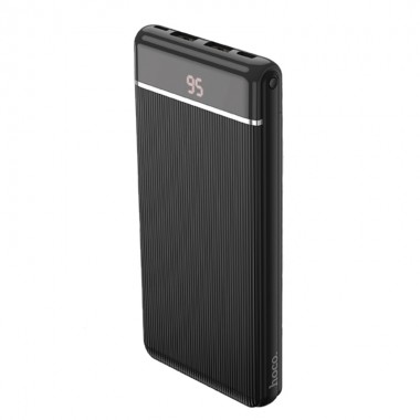 Внешний аккумулятор Power Bank HOCO J59 10000 Mah портативное зарядное устройство для телефона и гаджетов с LED дисплеем на 2 USB Черный
