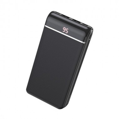 Внешний аккумулятор для телефона и гаджетов Power Bank HOCO J59A портативное зарядное устройство на 20000 мАч на 2 USB зарядка microUSB и Type-C LED дисплей (49110)