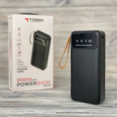 Зарядное устройство Power Bank TORIMA TRM-1021 портативный аккумулятор павербанк 20000 mAh быстрая зарядка + 4 встроенных кабеля