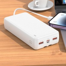 Внешний портативный аккумулятор Power Bank BOROFONE BJ57A Белый зарядное устройство павербанк 20000 mAh PD20W+QC3.0(22.5W) + 2 кабеля Внешний портативный аккумулятор Power Bank BOROFONE BJ57A Белый зарядное устройство павербанк 20000 mAh PD20W+QC3.0(22.5W) + 2 кабеля