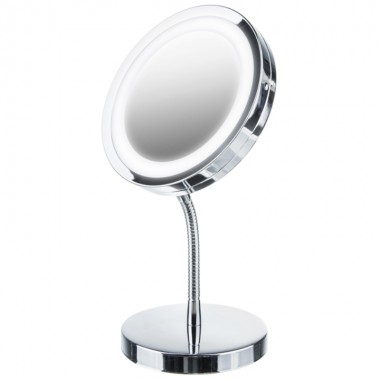 Зеркало для макияжа с LED подсветкой Adler AD 2159 косметическое настольное с 3-кратным увеличением и регуляцией кута наклона