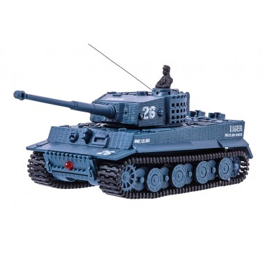 Танк микро на радиоуправлении 1:72 Tiger Серый игрушка с пультом для детей от 6 лет со звуком вращающаяся башня (GWT2117-4)