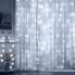 Светодиодная новогодняя гирлянда штора Multi Function LED Light Световой занавес Дождь бахрома 2 х 2 м 156 LED 7 полос статистический режим Холодный Белый