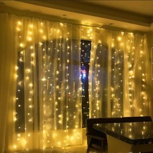 Новогодняя cветодиодная гирлянда штора Multi Function LED Light Световой занавес Дождь бахрома 2 х 2 м 240 LED 9 полос статистический режим Теплый Белый Новогодняя cветодиодная гирлянда штора Multi Function LED Light Световой занавес Дождь бахрома 2 х 2 м 240 LED 9 полос статистический режим Теплый Белый