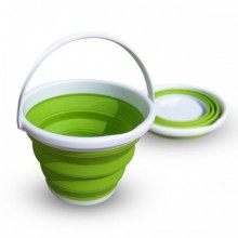 Ведро складное туристическое Collapsible Bucket Зеленое силиконовое круглое с ручкой для для рыбалки воды и пищевых продуктов на 10 л (48293) Ведро складное туристическое Collapsible Bucket Зеленое силиконовое круглое с ручкой для для рыбалки воды и пищевых продуктов на 10 л (48293)