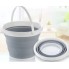 Ведро складное туристическое Collapsible Bucket Серое силиконовое круглое с ручкой для для рыбалки воды и пищевых продуктов на 10 л