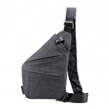 Чоловіча сумка Cross Body 6016 Grey антизлодій на праве плече водовідштовхувальна тканина (6909 Z)
