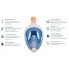 Подводная маска для снорклинга Easybreath Blue L/XL полнолицевая, для дайвинга, крепление под экшн камеру (67849/1 SH)