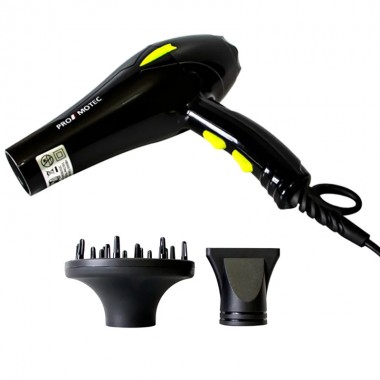 Профессиональный электрический фен для укладки и сушки волос Promotec PM-2301 3000W с насадками диффузором и концентратором 2 скорости и 2 температурных режима (46888 I)