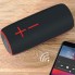 Портативная беспроводная блютуз колонка Hopestar P21 WS 10 ВТ акустика с радио флешкой и влагозащитой Bluetooth 3.0 USB и TF Черная с красным (48033)