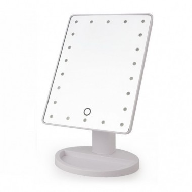 Зеркало настольное для макияжа с подсветкой Magic 988 White косметическое LED 22 диода 10-х увеличение вращение на 360° (35642/1 SH)