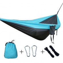 Гамак для дачи подвесной туристический Travel Hammock Black/Blue нейлоновый 2 х 1 м нагрузка до 100 кг + чехол (47554 I) Гамак для дачи подвесной туристический Travel Hammock Black/Blue нейлоновый 2 х 1 м нагрузка до 100 кг + чехол (47554 I)