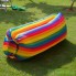 Надувной диван и кресло 2 в 1 ламзак AirPuff Радуга шезлонг и лежак для отдыха и плавания 240 х 75 см двухслойный + сумка (46793 DI)